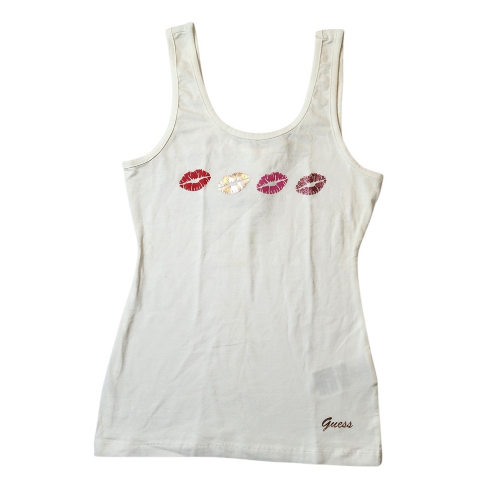 Guess Women Tank Top Organic Cotton Summer Top Size‎ XS